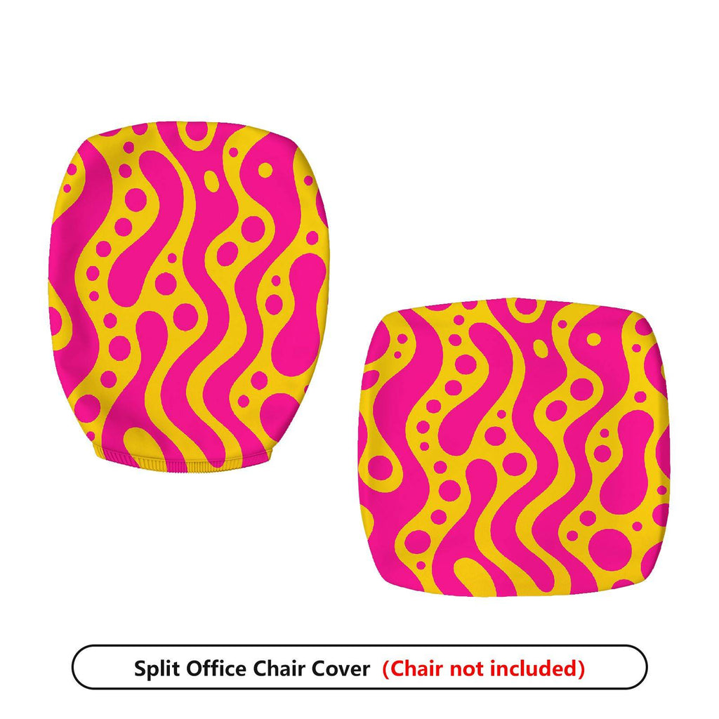 2-Piece Abstract Modern Colorful Vibrant Artistic  Computer Chair Cover Set, Seat and Backrest