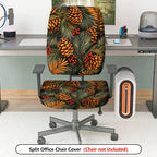 2-Piece Christmas Pinecone Berry Greenery  Computer Chair Cover Set, Seat and Backrest