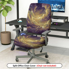 2-Piece Abstract Galaxy Jellyfish Cosmic Artistic  Computer Chair Cover Set, Seat and Backrest