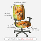 2-Piece Abstract Colorful Artistic Vibrant Nature  Computer Chair Cover Set, Seat and Backrest