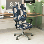 2-Piece Abstract Geometric Circular Pattern  Computer Chair Cover Set, Seat and Backrest