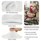 2-Piece Romantic Heart Flower Butterfly Pearl  Computer Chair Cover Set, Seat and Backrest