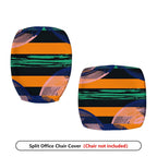 2-Piece Abstract Geometric Stripe Colorful Pattern  Computer Chair Cover Set, Seat and Backrest