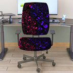2-Piece Abstract Floral Swirl Pattern Black Purple Pink  Computer Chair Cover Set, Seat and Backrest