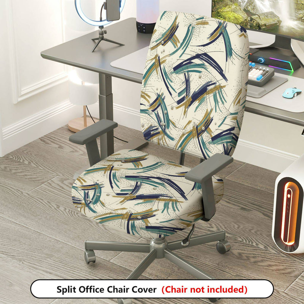 2-Piece Abstract Art Pattern  Computer Chair Cover Set, Seat and Backrest