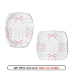 2-Piece Floral Bowknot Pastel Cute Decorative  Computer Chair Cover Set, Seat and Backrest