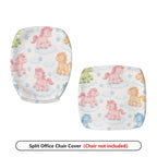 2-Piece Cute Unicorn Cloud Star Fantasy Colorful  Computer Chair Cover Set, Seat and Backrest