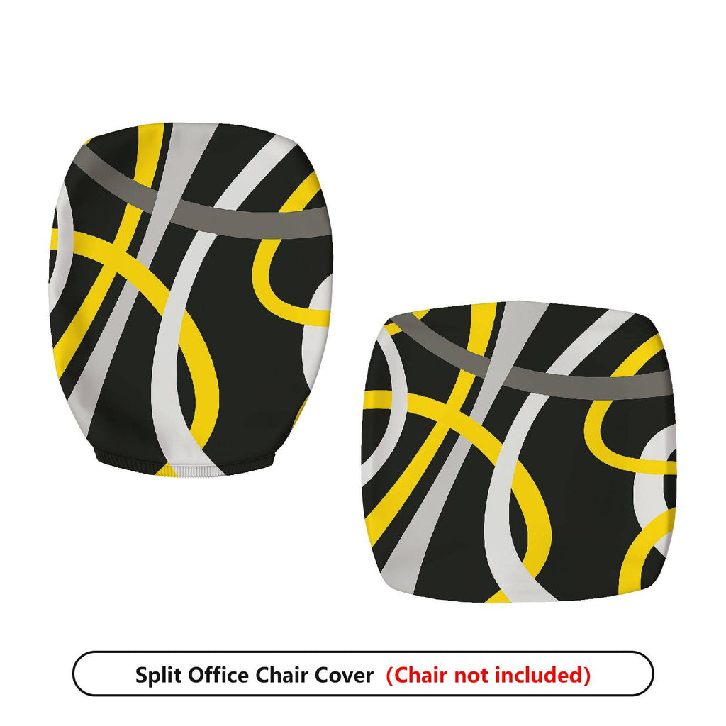 2-Piece Abstract Modern Geometric Pattern Artistic Design  Computer Chair Cover Set, Seat and Backrest