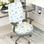 2-Piece Cute Sky Star Cloud Moon  Computer Chair Cover Set, Seat and Backrest