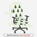 2-Piece Christmas Tree Bow Festive Holiday Decoration  Computer Chair Cover Set, Seat and Backrest