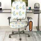 2-Piece Cute Rabbit Star Pattern Home Decor Furniture  Computer Chair Cover Set, Seat and Backrest