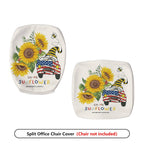 2-Piece Sunflower Gnome Christmas American Vintage Car Bee  Computer Chair Cover Set, Seat and Backrest