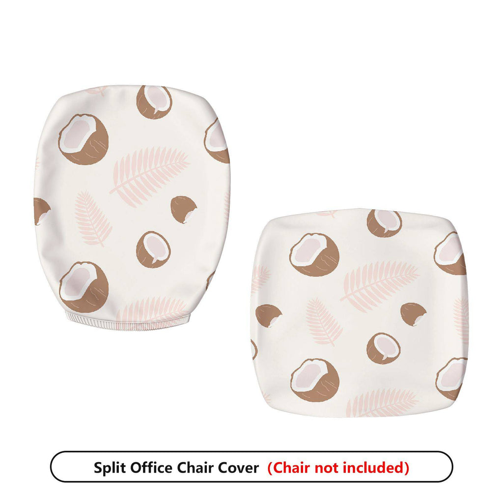 2-Piece Coconut Palm Leaf Nature Tropical Elegant Print  Computer Chair Cover Set, Seat and Backrest