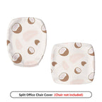 2-Piece Coconut Palm Leaf Nature Tropical Elegant Print  Computer Chair Cover Set, Seat and Backrest