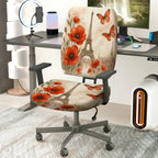 2-Piece Eiffel Tower Butterfly Flower Pattern  Computer Chair Cover Set, Seat and Backrest