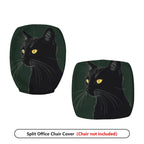 2-Piece Black Cat Animal Novelty Halloween Decorative  Computer Chair Cover Set, Seat and Backrest