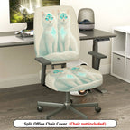 2-Piece Mystic Cat Elegant Pattern Fantasy Animal Unique Design Stylish  Computer Chair Cover Set, Seat and Backrest
