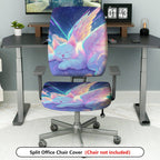 2-Piece Sky Cat Angel Wings Fantasy  Computer Chair Cover Set, Seat and Backrest