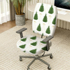 2-Piece Christmas Tree Bow Festive Holiday Decoration  Computer Chair Cover Set, Seat and Backrest