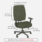 2-Piece Abstract Pattern Black Gold Modern Stylish Elegant  Computer Chair Cover Set, Seat and Backrest
