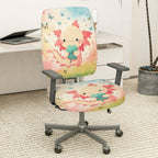 2-Piece Cute Axolotl Clover Flowers Butterflies  Computer Chair Cover Set, Seat and Backrest