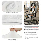 2-Piece Dog Puppy Pet Animal Cute Funny  Computer Chair Cover Set, Seat and Backrest