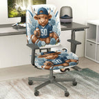 2-Piece Football Buffalo Flowers Sports Animal  Computer Chair Cover Set, Seat and Backrest