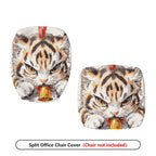 2-Piece Animal Cat Bell Drawn Pattern  Computer Chair Cover Set, Seat and Backrest