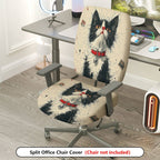 2-Piece Cat Art Vintage Unique Stylish Fun  Computer Chair Cover Set, Seat and Backrest