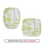 2-Piece Tree Sky Forest Green Nature  Computer Chair Cover Set, Seat and Backrest
