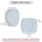 2-Piece Abstract Art Navy Geometric Coral Ocean  Computer Chair Cover Set, Seat and Backrest