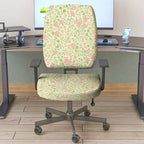2-Piece Floral Pattern Rose Print Garden Style Flower  Computer Chair Cover Set, Seat and Backrest
