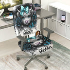 2-Piece Stylish Animal Flower Butterfly Bow Text  Computer Chair Cover Set, Seat and Backrest