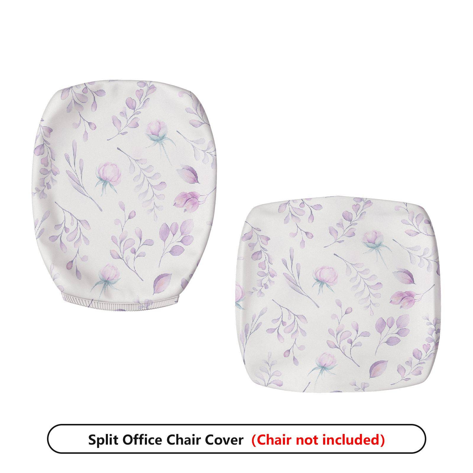 2-Piece Floral Pastel Elegant  Computer Chair Cover Set, Seat and Backrest