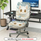 2-Piece Cute Cat Star Cloud Sky  Computer Chair Cover Set, Seat and Backrest
