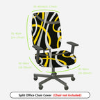 2-Piece Abstract Modern Geometric Pattern Artistic Design  Computer Chair Cover Set, Seat and Backrest