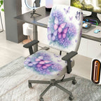2-Piece Butterfly Floral Pastel Elegant Delicate  Computer Chair Cover Set, Seat and Backrest