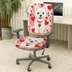 2-Piece Cute Valentine Dog Heart Love Romantic  Computer Chair Cover Set, Seat and Backrest