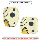 2-Piece Abstract Hearts Stars Swirls Yellow  Computer Chair Cover Set, Seat and Backrest
