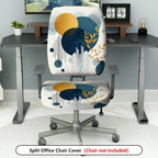 2-Piece Abstract Geometric Artistic Modern Stylish  Computer Chair Cover Set, Seat and Backrest
