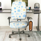 2-Piece Cute Sky Star Cloud Moon  Computer Chair Cover Set, Seat and Backrest