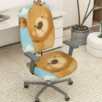 2-Piece Cute Bear Cloud Sky Fun  Computer Chair Cover Set, Seat and Backrest