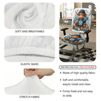 2-Piece Football Buffalo Flowers Sports Animal  Computer Chair Cover Set, Seat and Backrest