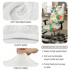 2-Piece Floral Bird Pattern Rose Spring Nature Garden  Computer Chair Cover Set, Seat and Backrest