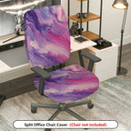 2-Piece Abstract Marble Swirl Pink Purple  Computer Chair Cover Set, Seat and Backrest