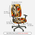2-Piece Abstract Art Animal Colorful Unique Vibrant  Computer Chair Cover Set, Seat and Backrest