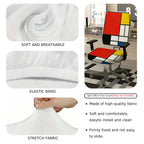 2-Piece Abstract Geometric Modern Colorful Artistic Design  Computer Chair Cover Set, Seat and Backrest