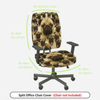 2-Piece Pug Dog Animal Print Cute Funny  Computer Chair Cover Set, Seat and Backrest