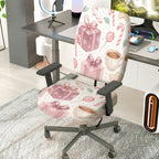 2-Piece Christmas festive gift coffee candy  Computer Chair Cover Set, Seat and Backrest