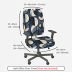 2-Piece Abstract Geometric Circular Pattern  Computer Chair Cover Set, Seat and Backrest